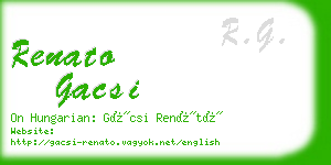 renato gacsi business card